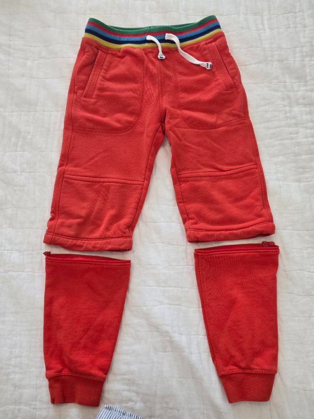 8Y Mini Boden Zip-Off Convertible Sweatpants Shorts